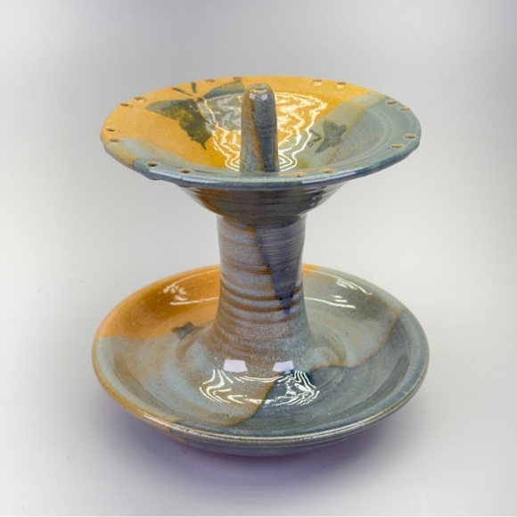 Signed Studio Art Pottery Jewelry Holder - Picture 2 of 8